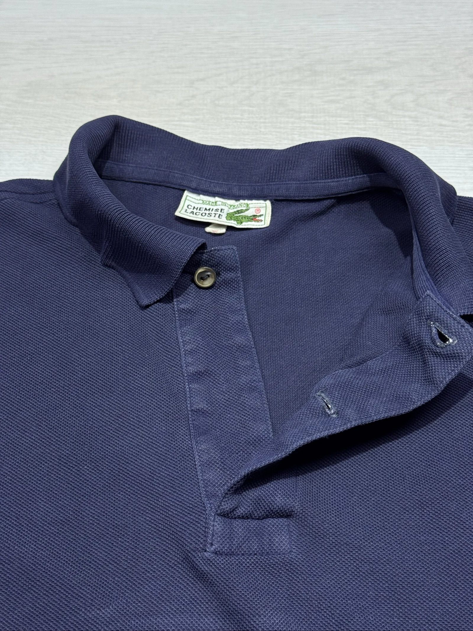 Lacoste Vintage Polo Shirt Made In France Navy Blue Size 4 – photo 6